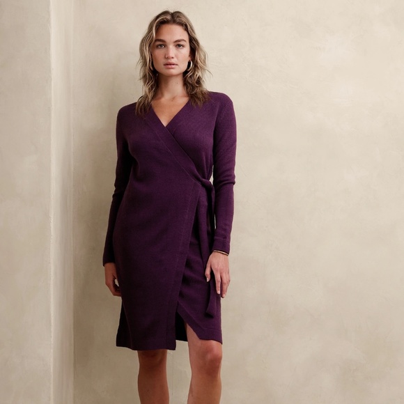 Banana Republic Factory Dresses & Skirts - Banana Republic Factory - WRAP KNEE-LENGTH SWEATER DRESS Lp